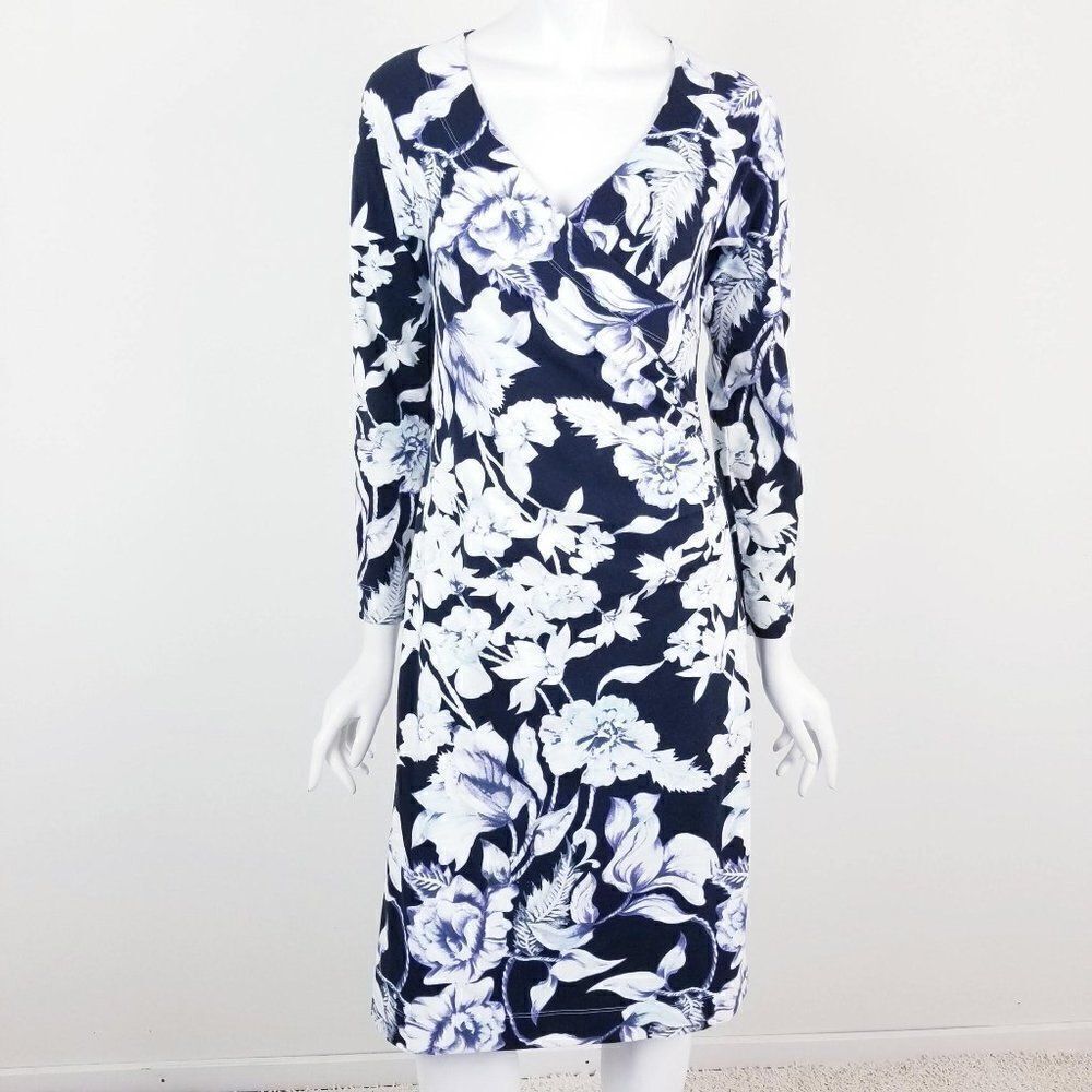 Soft Surroundings XS Floral Faux Wrap Mini Dress